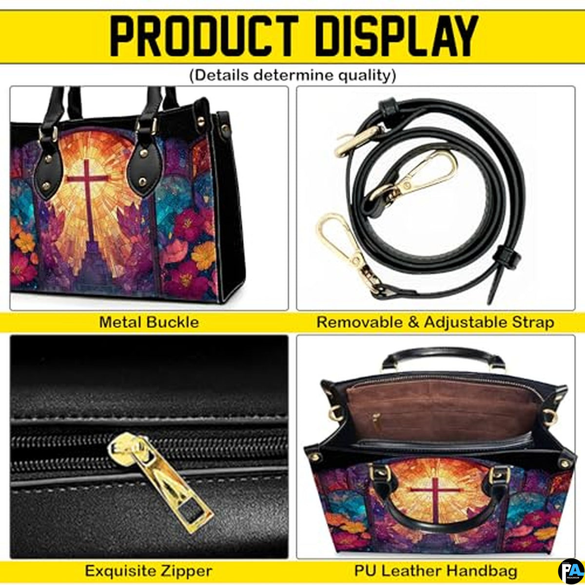 Custom Catholic Virgin Mary Leather Bag, Personalized Name Handbags and Purses for Christian Women Religious Bag Gifts