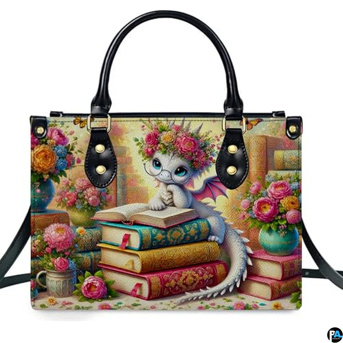 Personalized Dragon Leather Handbag, Fantasy Gothic Purse for Women, Mythical Shoulder Bag Gift for Dragon Lovers