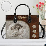 Custom Catholic Virgin Mary Leather Bag, Personalized Name Handbags and Purses for Christian Women Religious Bag Gifts