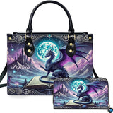 Gothic Winged Dragon and Spellbook Fantasy Handbag and Wallet Set