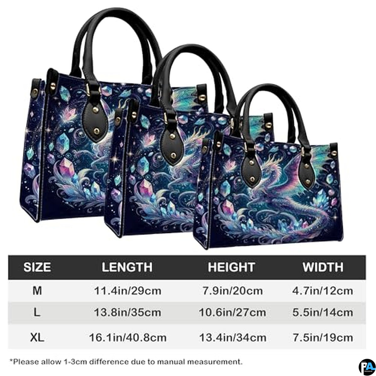 Personalized Dragon Leather Handbag, Fantasy Gothic Purse for Women, Mythical Shoulder Bag Gift for Dragon Lovers