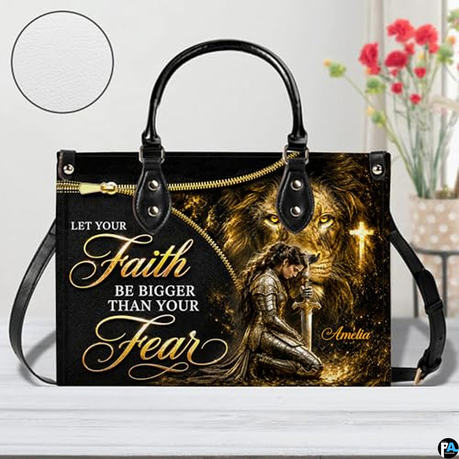 Personalized Christian Leather Handbag, Jesus Christian Tote Bag, Bible Purse, Religious Bags Gift for Mom, Women