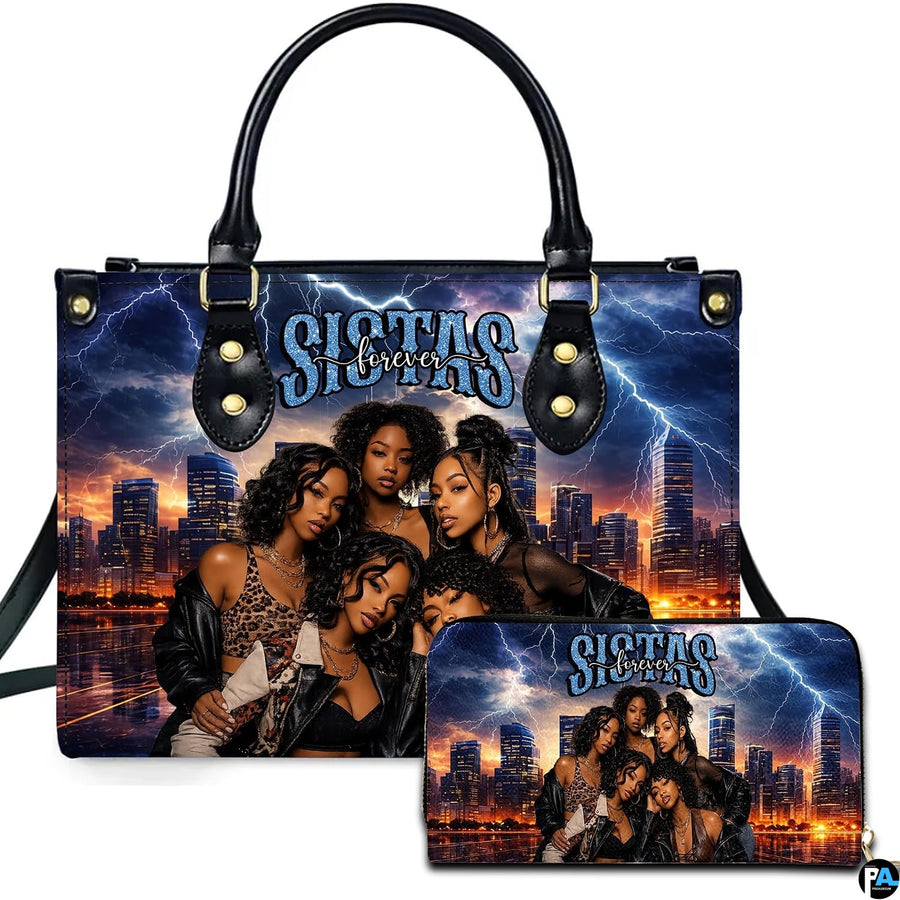 Personalized Leather Handbag for Black Women, Custom African Purse Bag Set, Birthday Meaningful Gifts for Mom, Friend