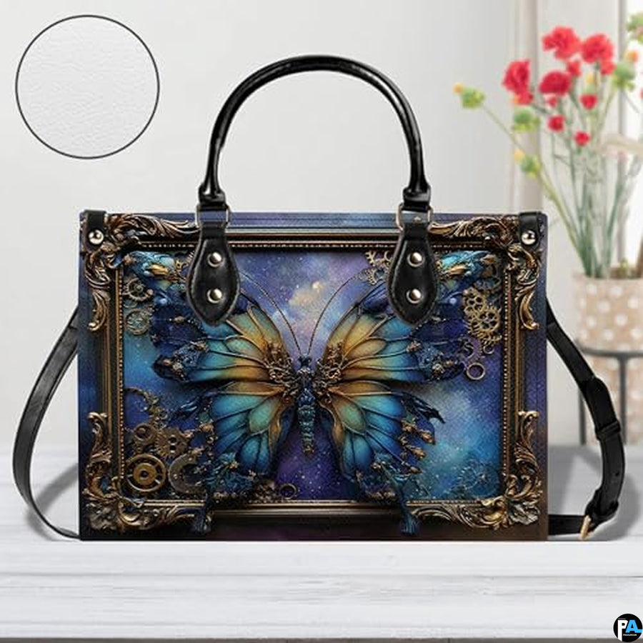 Personalized Steampunk Butterfly Ornate Frame Handbag