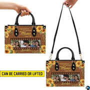 Personalized Leather Tote Bag and Purse for Mom Grandma, Custom Name Tote Bag, Birthday Gift for Mother, Grandma Gift Idea