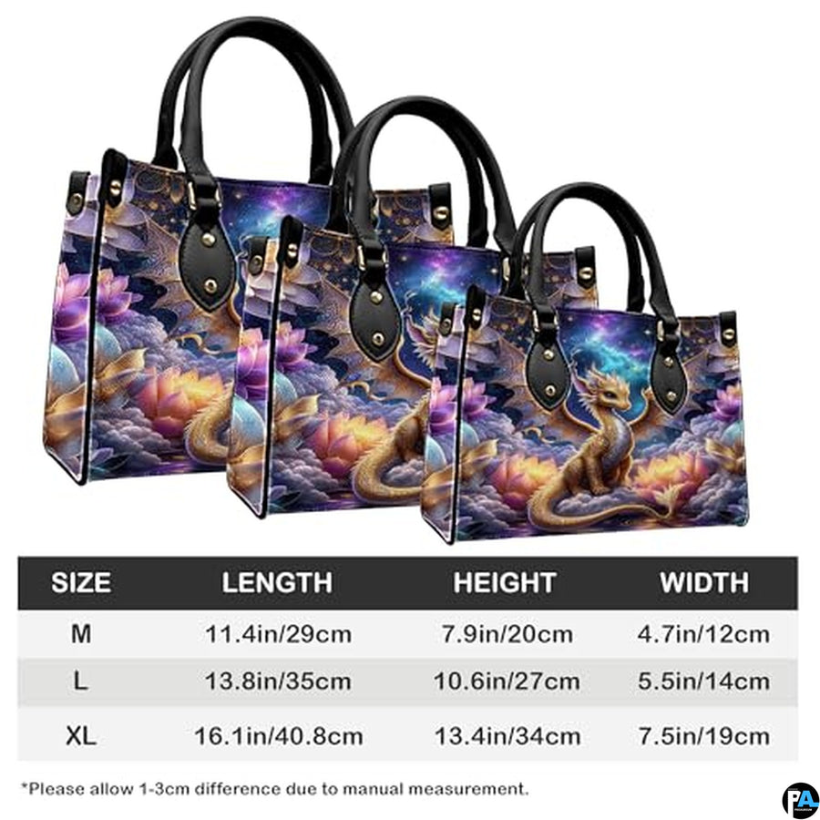 Personalized Dragon Leather Handbag, Fantasy Gothic Purse for Women, Mythical Shoulder Bag Gift for Dragon Lovers