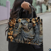 Personalized Halloween Leather Handbag – Custom Witch 3D Printing Effect Purses For Women – Spooky Gothic Shoulder Bag