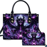 Personalized Dragon Leather Handbag, Fantasy Gothic Purse for Women, Mythical Shoulder Bag Gift for Dragon Lovers