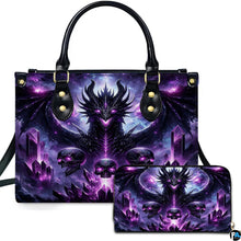 Personalized Dragon Leather Handbag, Fantasy Gothic Purse for Women, Mythical Shoulder Bag Gift for Dragon Lovers