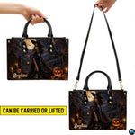 Personalized Witch Handbag with Purse, Custom Name Gothic Leather Bag Set for Women, Halloween Shoulder Bag, Witch Gift