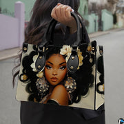 Artistic gardenia floral woman design presented in an outdoor urban street setting.